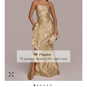 Elegant Gold Strapless Gown